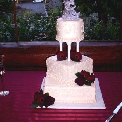 Three Tiered With Champaign Colored Accents