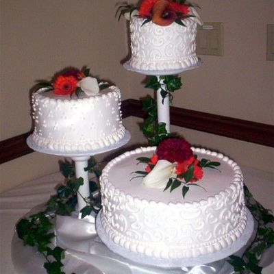 Three Tiered On Styrofoam Cake Stand