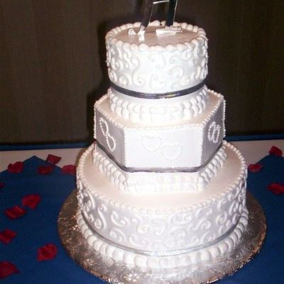 Three Tiered With Silver Ribbon