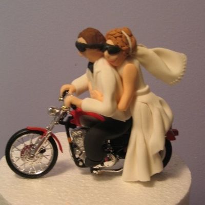 Bride And Groom On Harley Topper