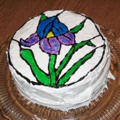 Iris Stained Glass Cake
