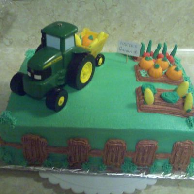 Garden And Tractor Cake For 88Th Birthday