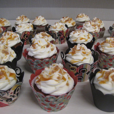 Pumpkin Caramel Swirl Cupcakes