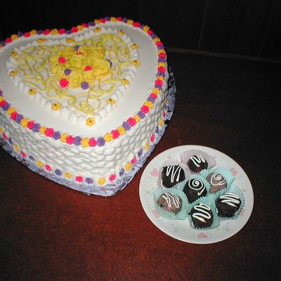 Heart Cake And Cake Truffles