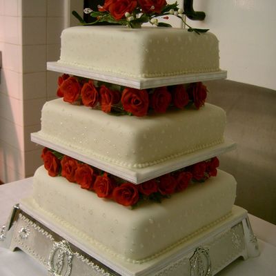 Winter Roses And Mistletoe Cake
