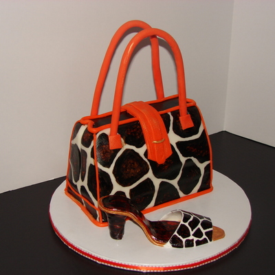 Romayne's Giraffe Print Purse And Shoe