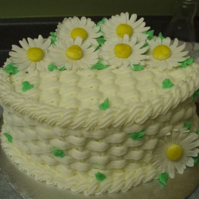 Basketweave With Daisies