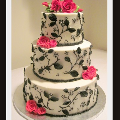 Black, White & Red Birthday Cake