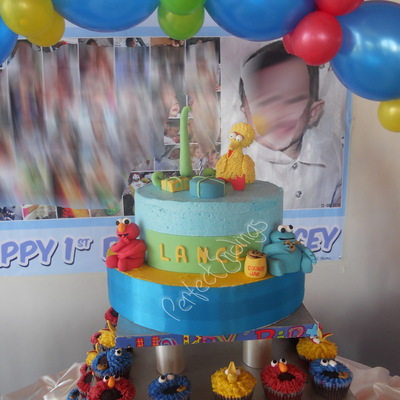 Seasame Street Themed First Birthday Cake