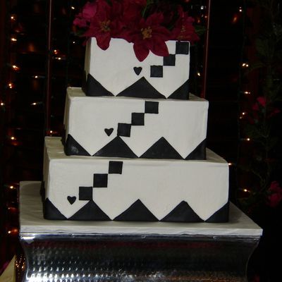 Square Black And White Wedding Cake