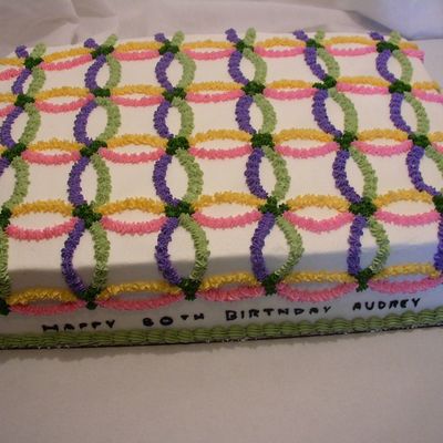 Wedding Ring Quilt Birthday Cake.