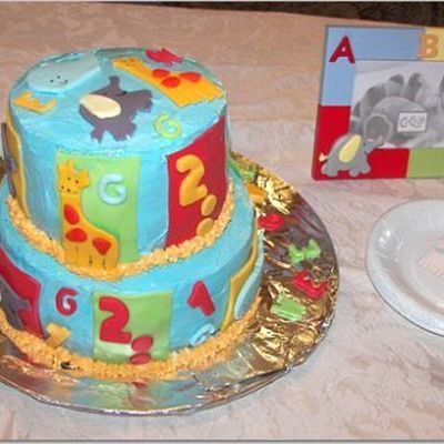 Alphabet Soup Baby Shower Cake