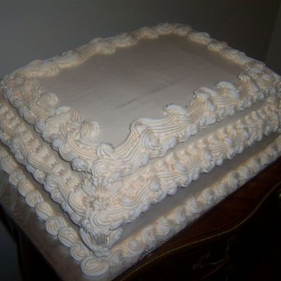 Wedding Cake Sheet Cake Close-Up