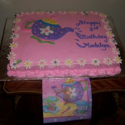 Tea Pot Theme Birthday Cake