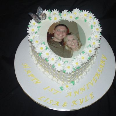 Buttercream Basketweave With Royal Icing Daisies And Edible Image.