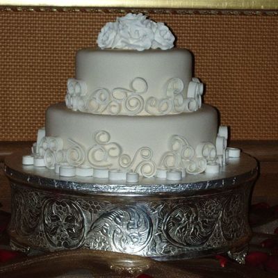 Fondant With Gumpaste Swirls And Roses...