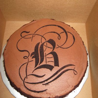 Stencil Grooms Cake