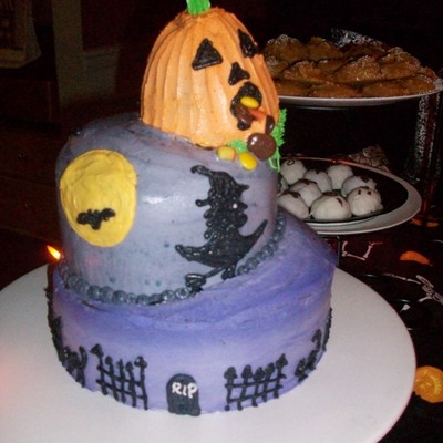 Topsy Turvy Halloween Cake