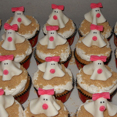 Baby Girl Ghost Cupcakes