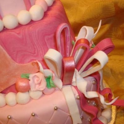 Pink 1St Birthday Cake