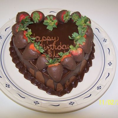 Heart With Choc Dipped Strawberries