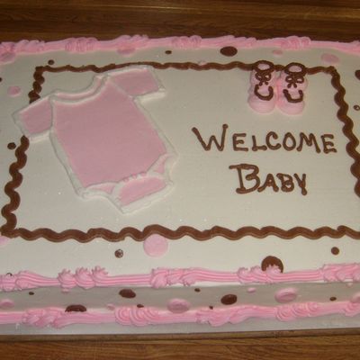 Pink And Brown Baby Shower Cake