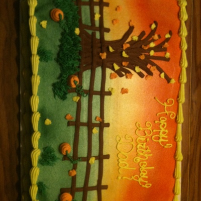 Fall Theme Birthday Cake