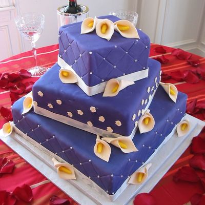 Purple Square Wedding Cake