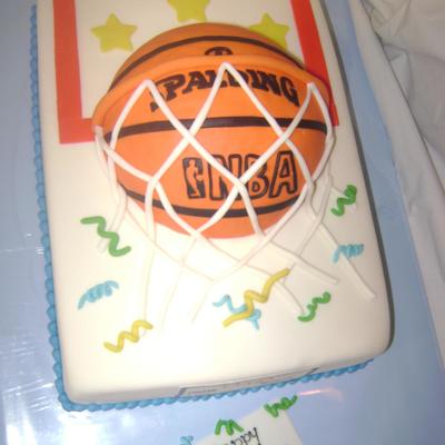 Basketball In A Net