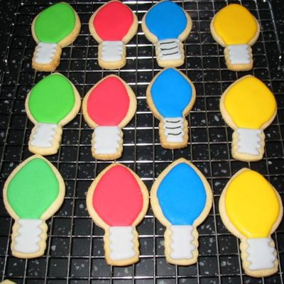 Christmas Light Bulb Cookies