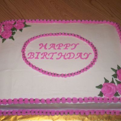 Green And Pink Sheet Cake