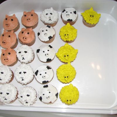 Farm Animal Cupcakes