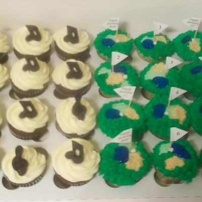 Music Note And Golf Cupcakes