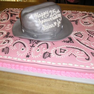 Pink Bandana Anniversary Cake