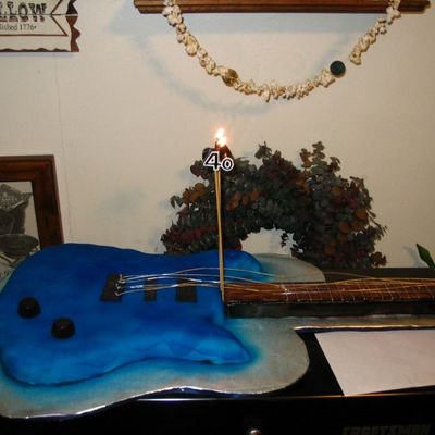 Blue Guitar Birthday Cake