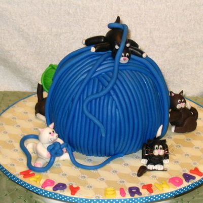 Kittens Playin In Yarn