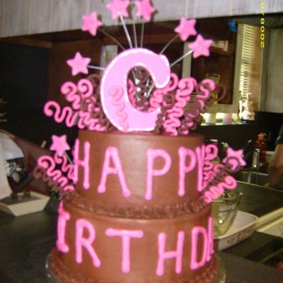 Cassy's Stars And Squiggles Chocolate Birthday Cake