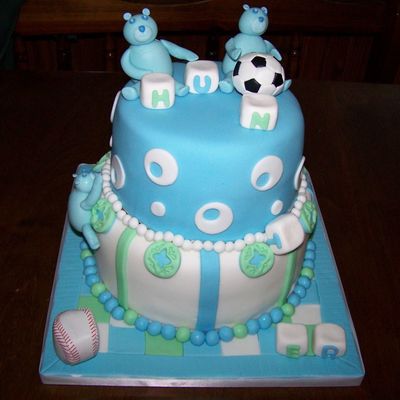 Blue Bears, Sports Ball Baby Shower Cake