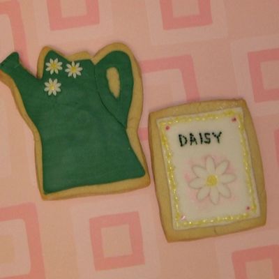 Watering Can And Seed Pack Cookies