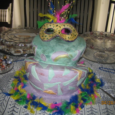 Mardi Gras/topsy Turvy Cake