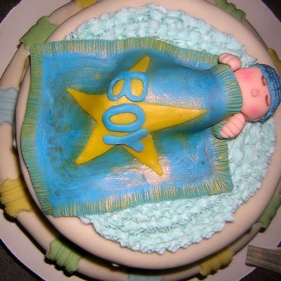 Baby Shower Cke Fondant Baby Boy