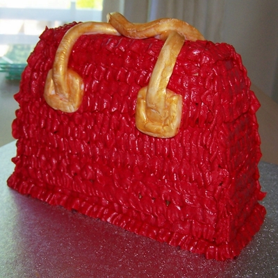 Red Frilly Handbag
