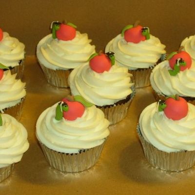 Apple And Worm Cupcakes