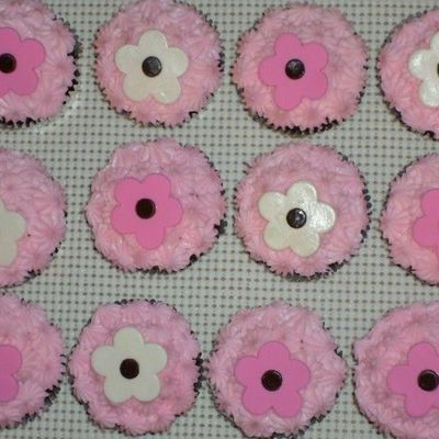 Pink Flower Cupcakes