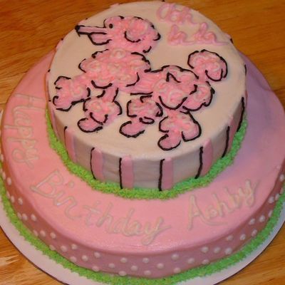 Small Pink Poodle Cake