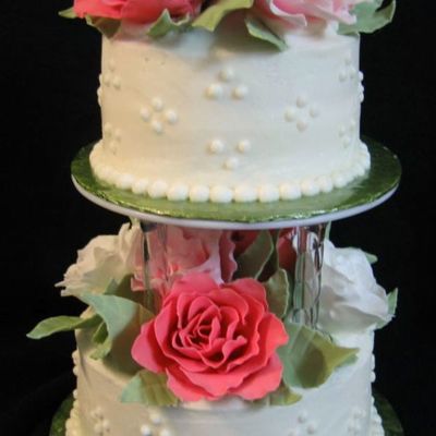 Peonies Wedding Cake