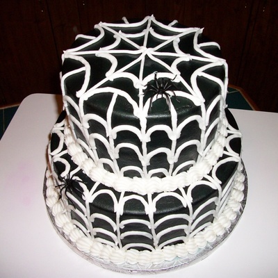 Black & White Spider Web Cake