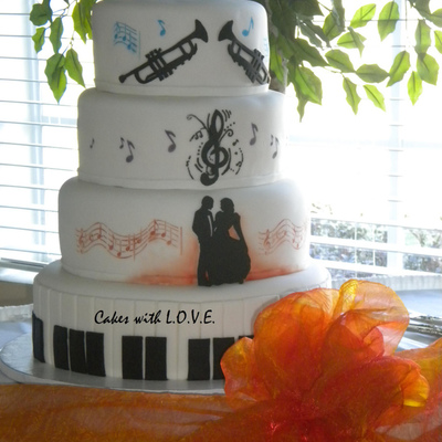 Music Theme Wedding Cake
