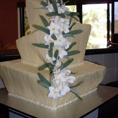 Square Topsie Turvie Chocolate Wedding Cake
