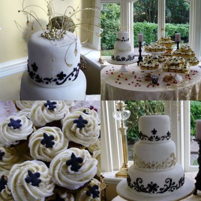 Jesses Wedding Cake/cupcakes